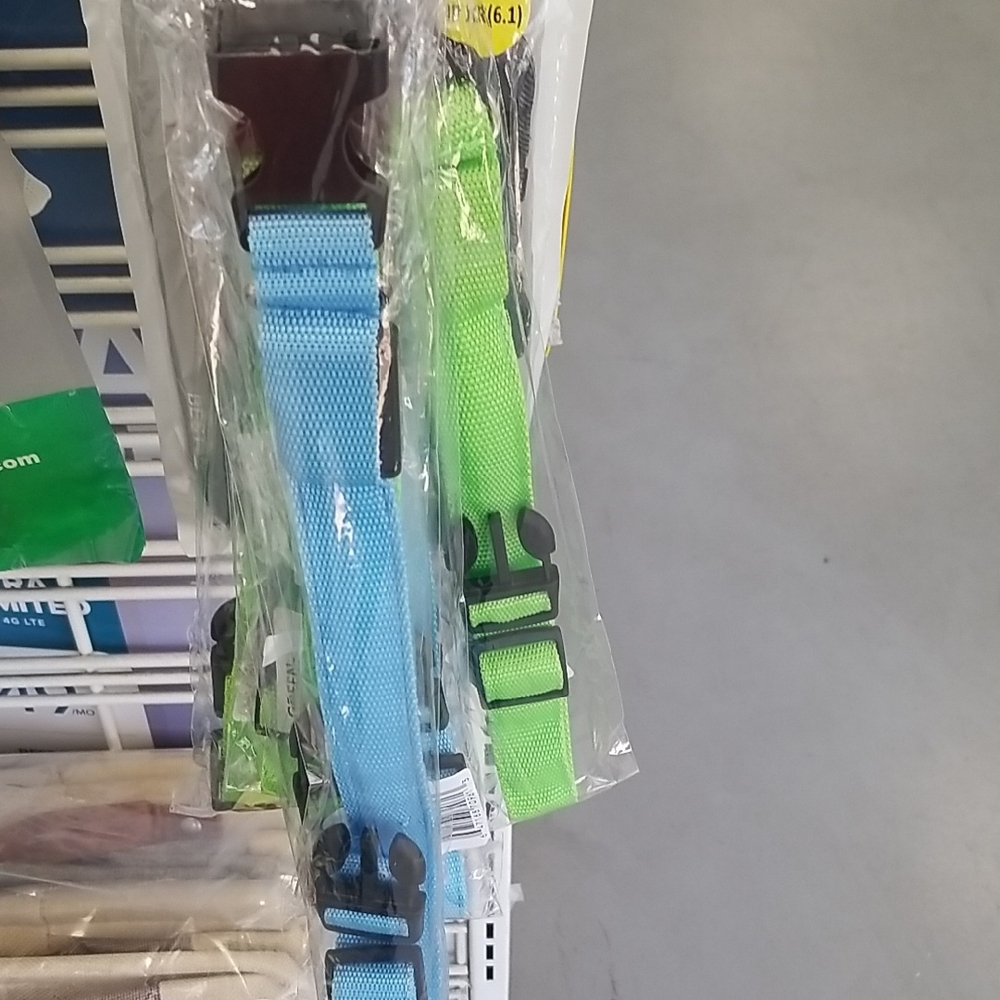 Blue and Green Adjustable Straps